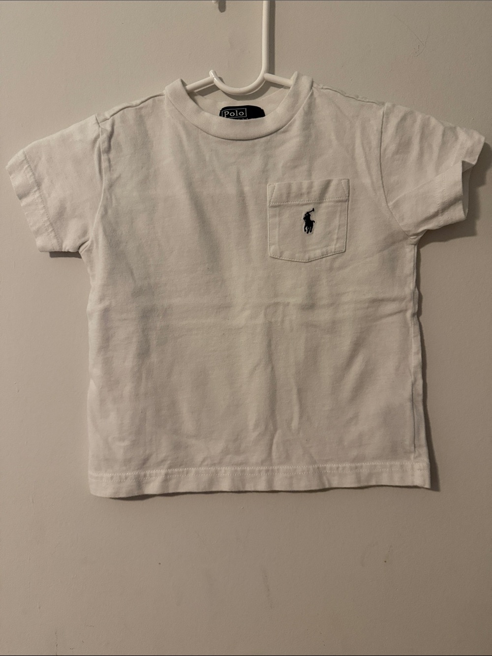 Polo by Ralph Lauren White Short Sleeve Pocket Tee with Navy Pony Logo